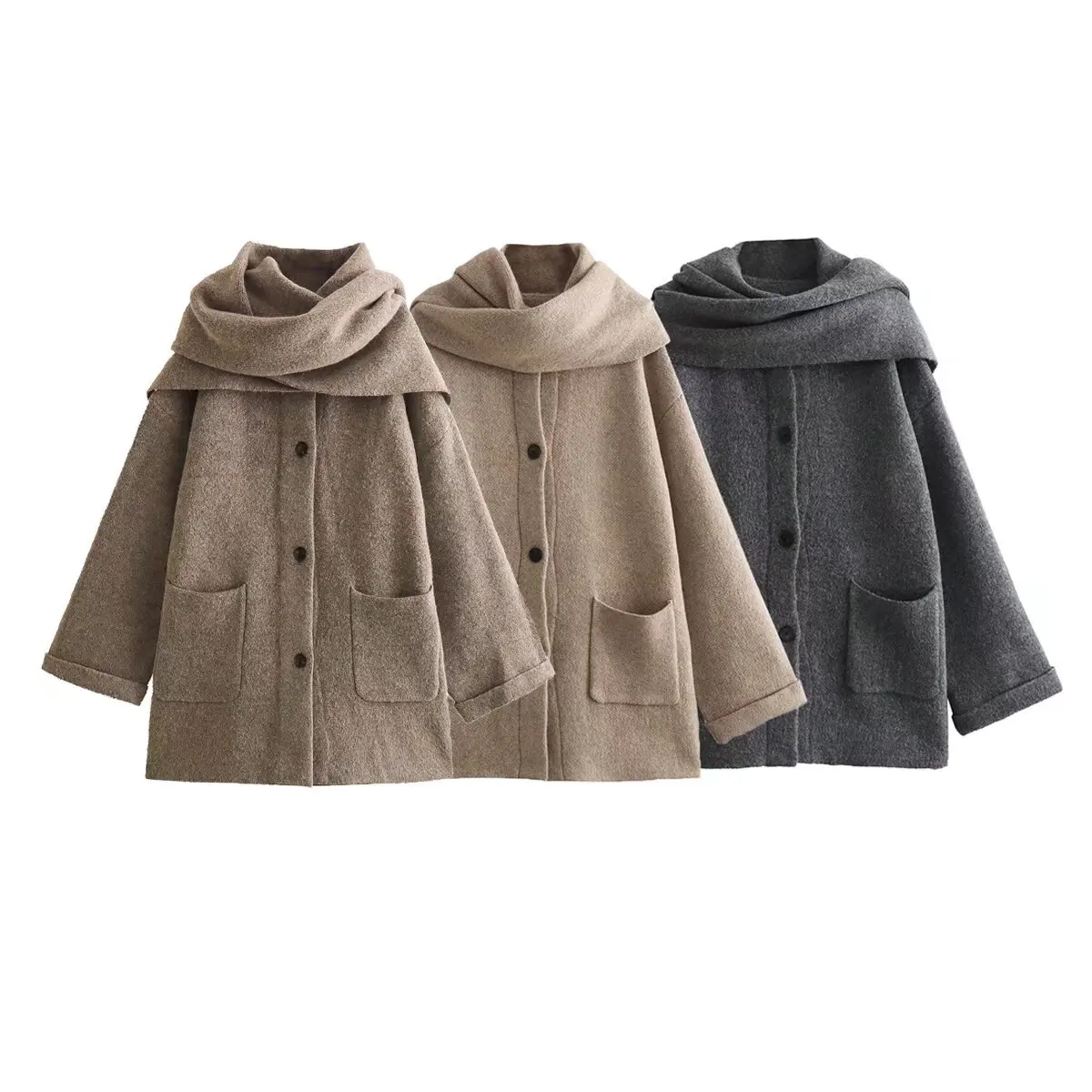 Women 2023 New Fashion With Scarf Loose Single Breasted Knitted Coat Vintage Long Sleeve Pockets Female Outerwear Chic Overshirt
Women 2023 New Fashion With Scarf Loose Single Breasted Knitted Coat Vintage Long Sleeve Pockets Female Outerwear Chic Overshirt