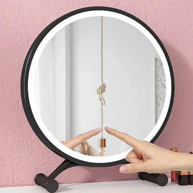 

Зеркальные декоративные круглые стоячие светодиодные корейские аксессуары для макияжа, домашние зеркала для комнаты, дизайнерская мебель, украшение для ванной комнаты