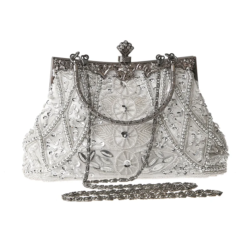 Women's Retro Handbag Luxury Beaded Purses Fashion Shiny Rhinestones Clutch Bag Purse Soft Mini Hand Bag Evening Party Packet
Women's Retro Handbag Luxury Beaded Purses Fashion Shiny Rhinestones Clutch Bag Purse Soft Mini Hand Bag Evening Party Packet