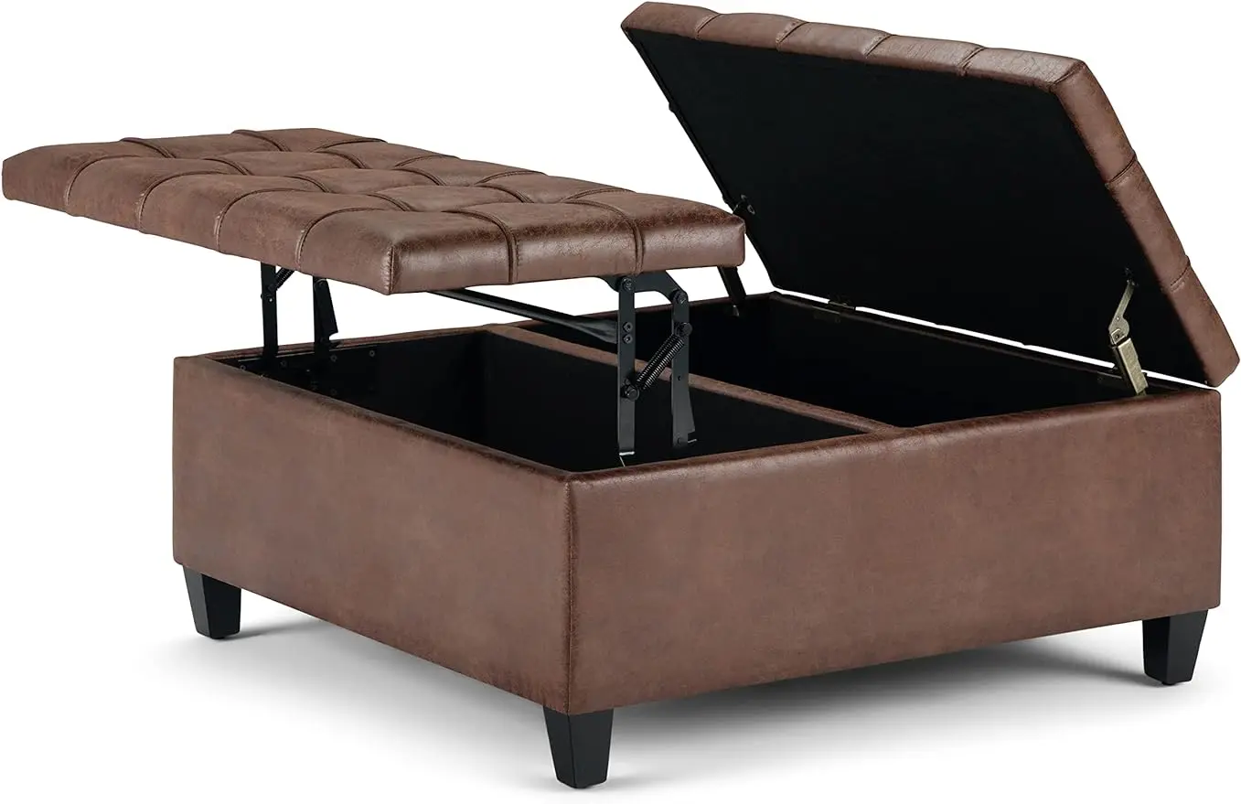 SIMPLIHOME-Brown Coffee Table with Lift Top Storage, Brown Ottoman, Upholstered Distressed, Brown, 36 Inch Wide
SIMPLIHOME-Brown Coffee Table with Lift Top Storage, Brown Ottoman, Upholstered Distressed, Brown, 36 Inch Wide