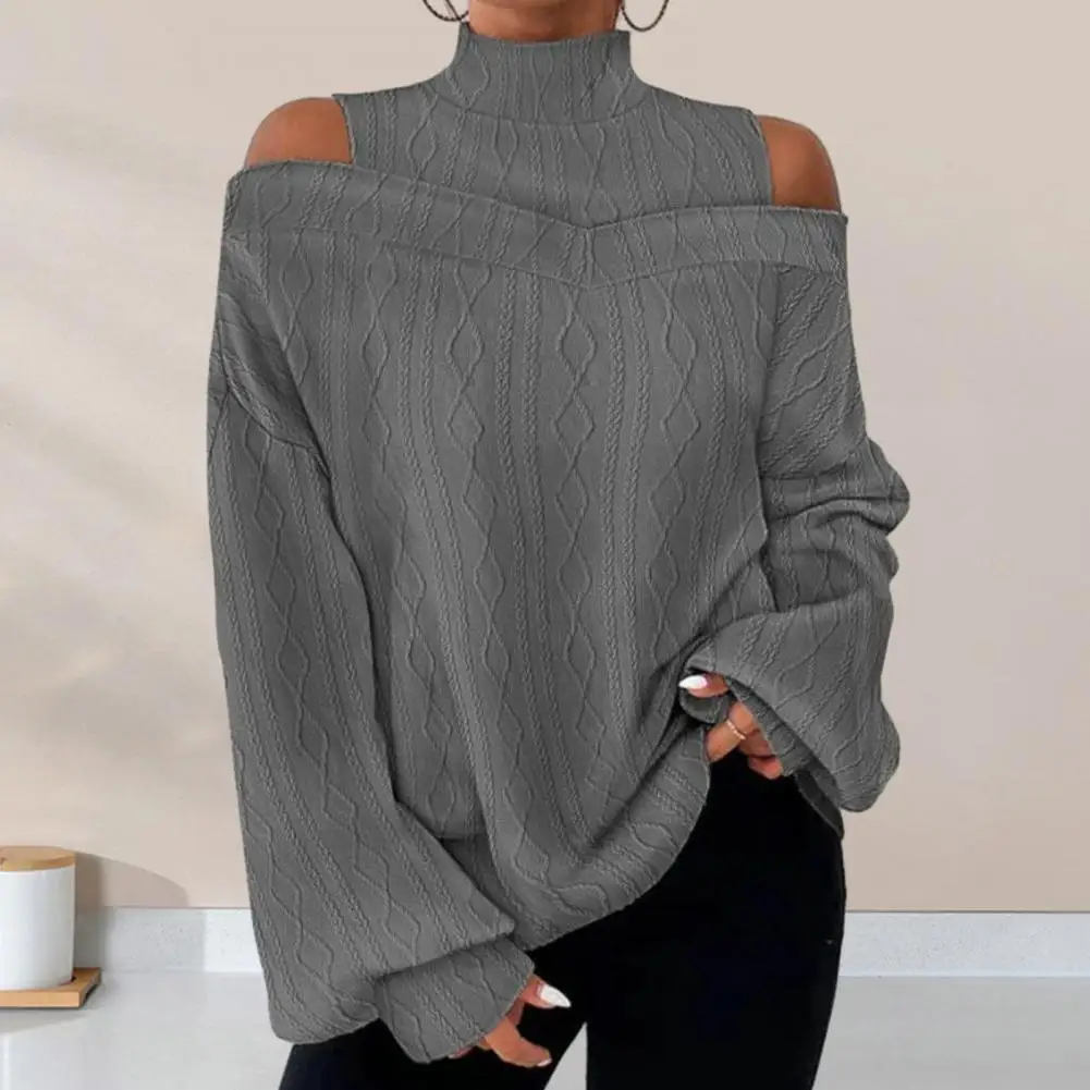Off-shoulder Blouse Chic Off Shoulder Pullover Stylish Hollow Out Rhombus Texture Blouse for Women for Fall Spring Fashion Lady
Off-shoulder Blouse Chic Off Shoulder Pullover Stylish Hollow Out Rhombus Texture Blouse for Women for Fall Spring Fashion Lady