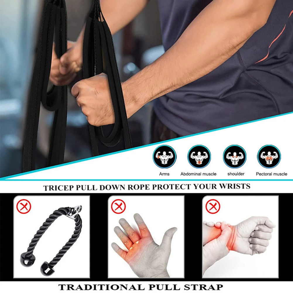 Tricep Rope Cable Attachment for Gym Fitness Arm Strength Training Rope Anti-Slip Muscle Training Triceps Strap Pulldown Rope
Tricep Rope Cable Attachment for Gym Fitness Arm Strength Training Rope Anti-Slip Muscle Training Triceps Strap Pulldown Rope