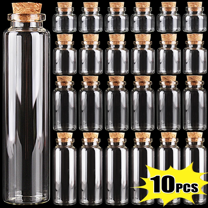 10PCS Mini Glass Bottles with Cork Stoppers Clear Message Wishing Tiny Drifting Bottle Empty Spice Vials Jars DIY Crafts Gifts
10PCS Mini Glass Bottles with Cork Stoppers Clear Message Wishing Tiny Drifting Bottle Empty Spice Vials Jars DIY Crafts Gifts