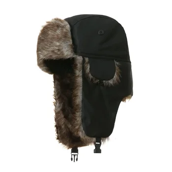 남성 여성 트래퍼 봄버 모자, 러시아 우샨카 따뜻한 겨울 모피 귀마개 모자, 야외 스포츠 스키 사냥 낚시 봉제 모자
