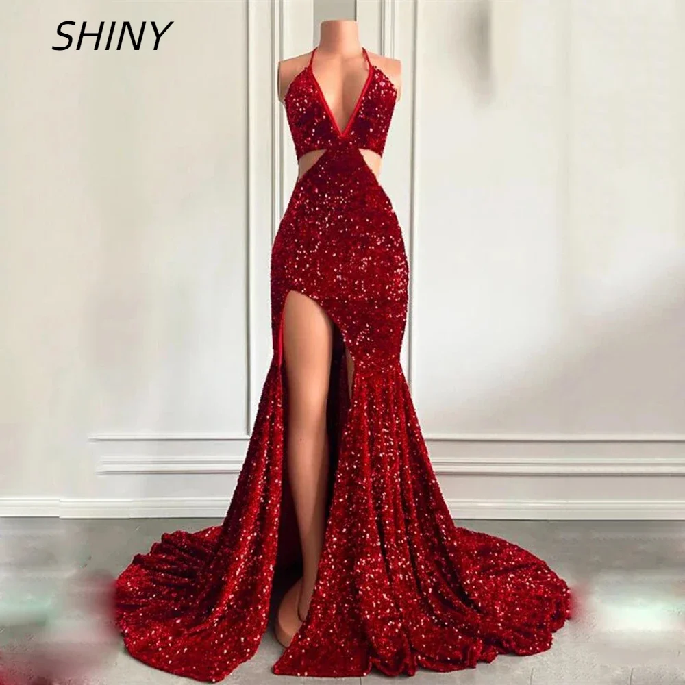 Women's Mermaid Sequins Sexy V-neck Sleeveless Side High Waist Split Waist Caution Machine Formal Occasion Evening Dress
Women's Mermaid Sequins Sexy V-neck Sleeveless Side High Waist Split Waist Caution Machine Formal Occasion Evening Dress
