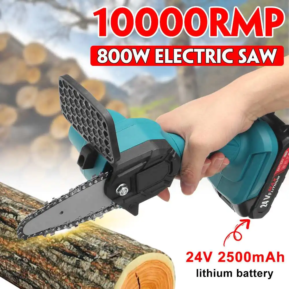 4in 800W 24V Electric Chain Saw Handheld Logging Saw Wood Cutting Tool W/ 1pc Battery
4in 800W 24V Electric Chain Saw Handheld Logging Saw Wood Cutting Tool W/ 1pc Battery