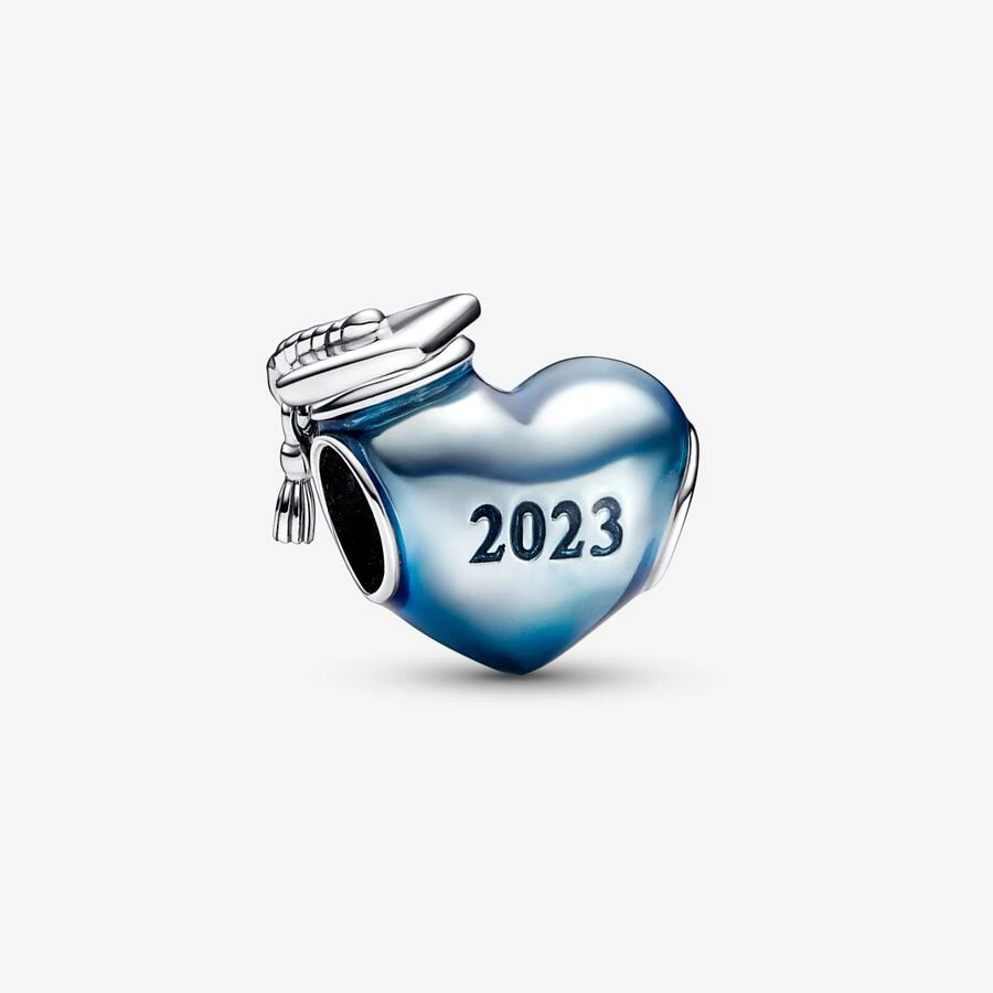 

Синий Шарм в форме сердца 2023 градусов, оригинальная модель для женщин, подходит для браслетов Pandora, DIY, изготовление ювелирных изделий, новинка 2023