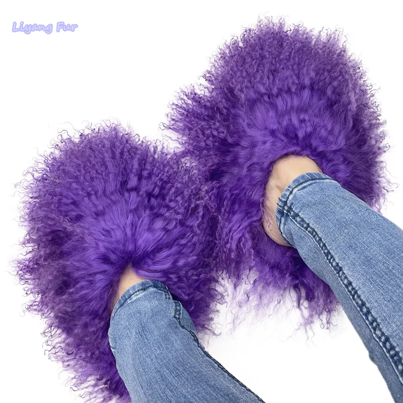 Luxury Real Mongolian Curly Sheep Fur Slides Slippers For Women 2023 Wholesale Supply Fashion New Design Flat Shoes For Girls
Luxury Real Mongolian Curly Sheep Fur Slides Slippers For Women 2023 Wholesale Supply Fashion New Design Flat Shoes For Girls
