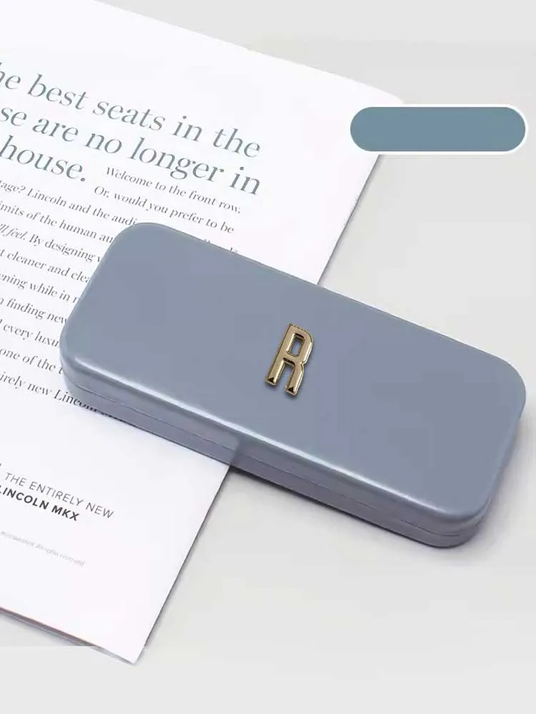 

Customized Durable PU Glasses Case: Solid Color Anti-stress Design Personalized Customer Name Initial: Gold Crystal Optional Let