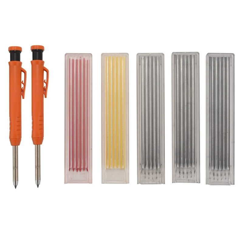 2 Pcs Solid Carpenter Pencil For Construction With 31 Refill Leads Built-In Sharpener, Long Nosed Mechanical Pencil
2 Pcs Solid Carpenter Pencil For Construction With 31 Refill Leads Built-In Sharpener, Long Nosed Mechanical Pencil