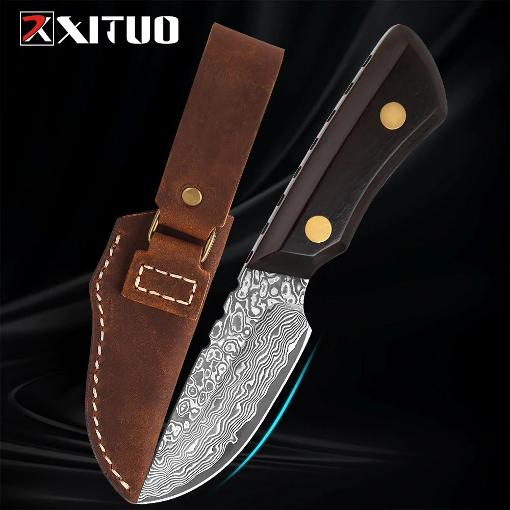 XITUO Handmade Damascus Pocket Collection Hunting Knife Leather Sheath EDC Survival Knife Fixed Blade Wood Handle Kitchen Fruit
XITUO Handmade Damascus Pocket Collection Hunting Knife Leather Sheath EDC Survival Knife Fixed Blade Wood Handle Kitchen Fruit