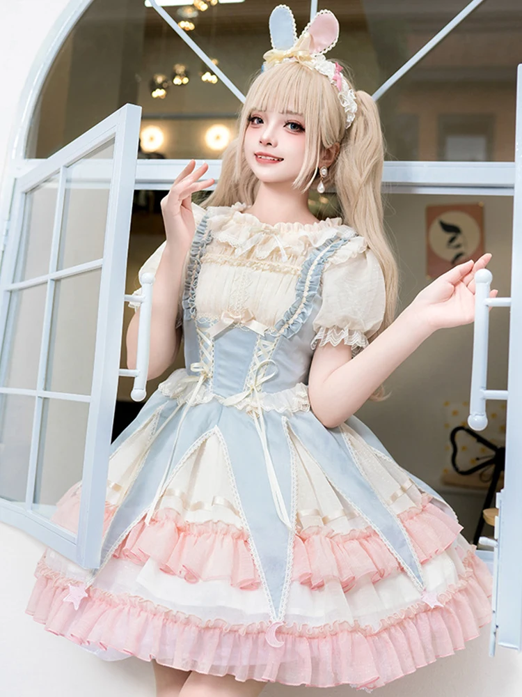 

Original Princess Lolita Dress Daily Jsk Sweet And Cute Flower Wedding Cos Ballet Circus Lolita Dress Summer Maid