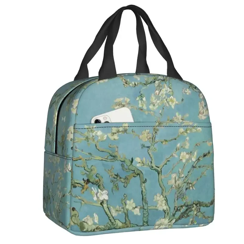 

Custom Almond Blossoms By Vincent Van Gogh Bag Men Women Cooler Thermal Insulated Lunch Box for Student School