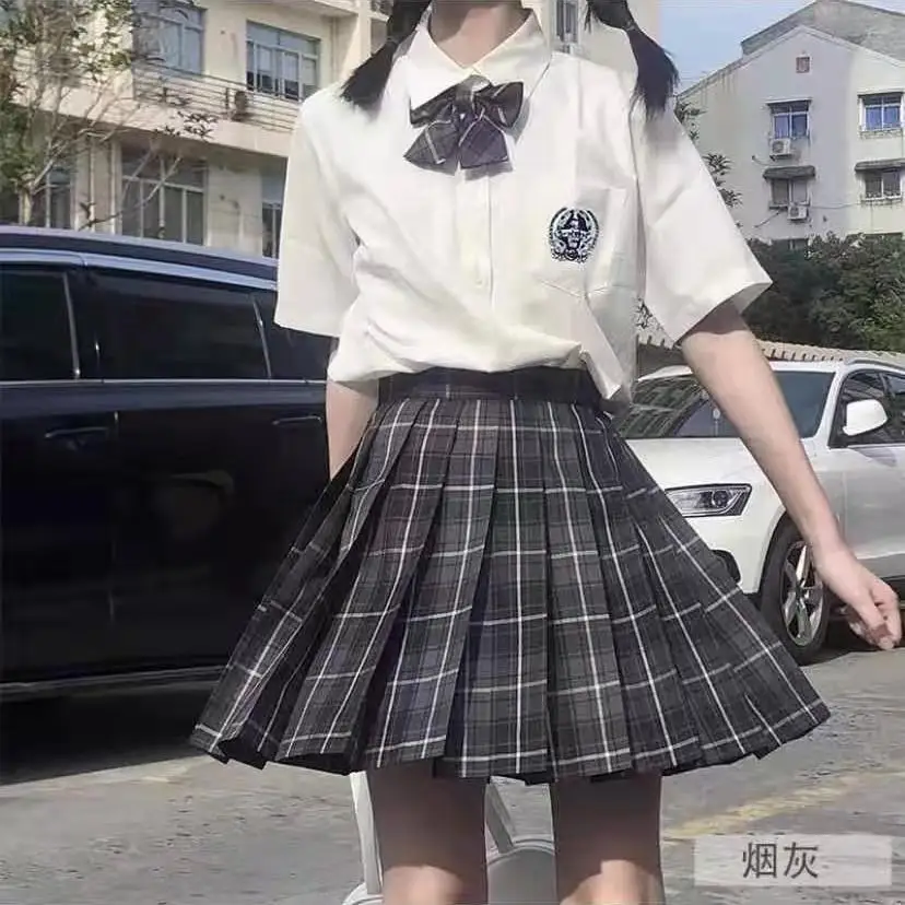 College Style School Girl Japanese JK Uniform Short Sleeve Student Embroidery Shirt +Kawaii Pleated Plaid Mini Skirt 2 Piece Set
College Style School Girl Japanese JK Uniform Short Sleeve Student Embroidery Shirt +Kawaii Pleated Plaid Mini Skirt 2 Piece Set