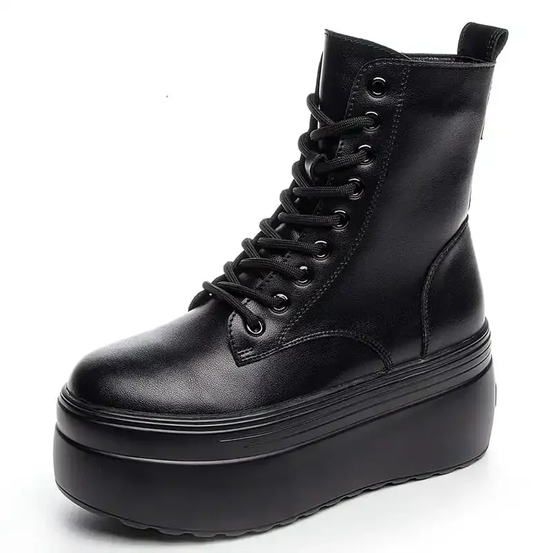 Hot sales 8CM non-slip Genuine Leather Platform Wedge Sneakers Super High Motorcycle Ankle Boots Autumn Winter Plush Women Shoes
Hot sales 8CM non-slip Genuine Leather Platform Wedge Sneakers Super High Motorcycle Ankle Boots Autumn Winter Plush Women Shoes