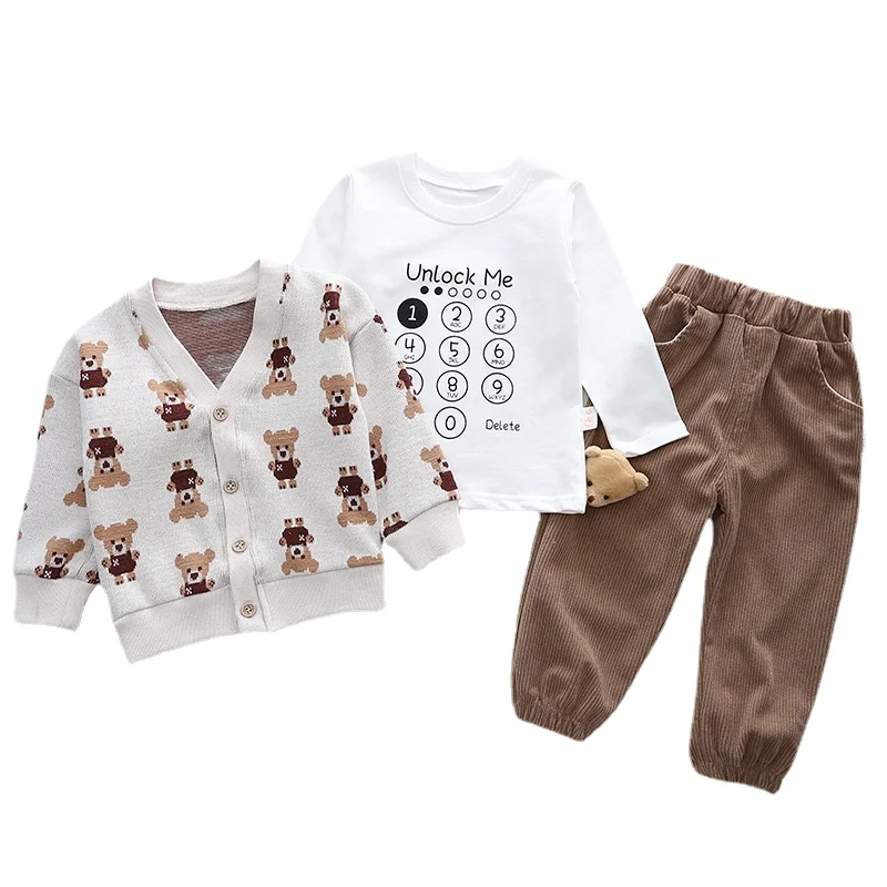 Baby Boys Clothing Sets 2022 Spring Toddler Infant Outfits Children Clothes Kids Cartoon Bear Coats T Shirt Pants 3 Pieces Suit
Baby Boys Clothing Sets 2022 Spring Toddler Infant Outfits Children Clothes Kids Cartoon Bear Coats T Shirt Pants 3 Pieces Suit