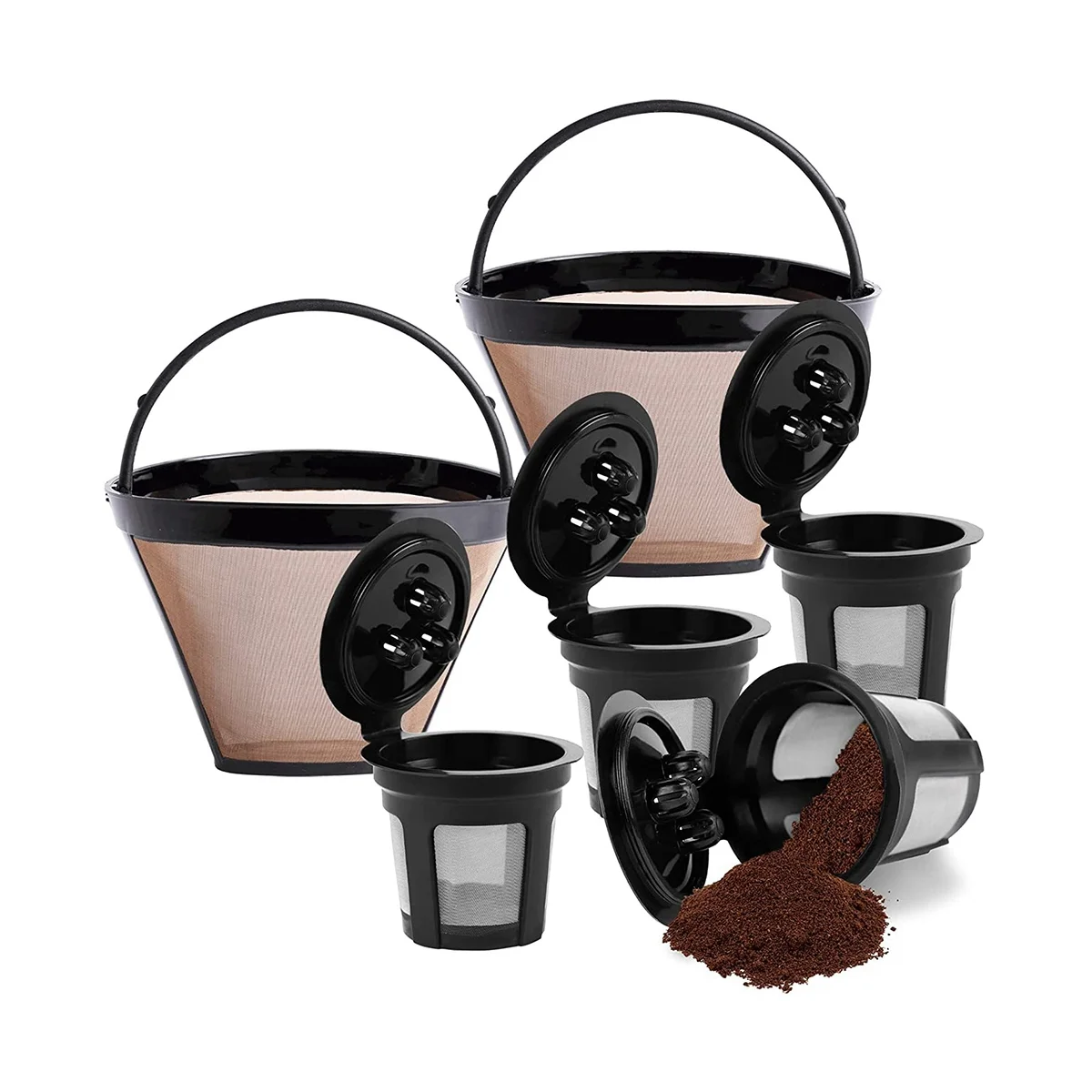 2 Pack Reusable Cone Coffee Filter & 4 Pack Reusable Coffee Pods for Ninja Dual Brew Coffee Maker, Coffee Filter
2 Pack Reusable Cone Coffee Filter & 4 Pack Reusable Coffee Pods for Ninja Dual Brew Coffee Maker, Coffee Filter