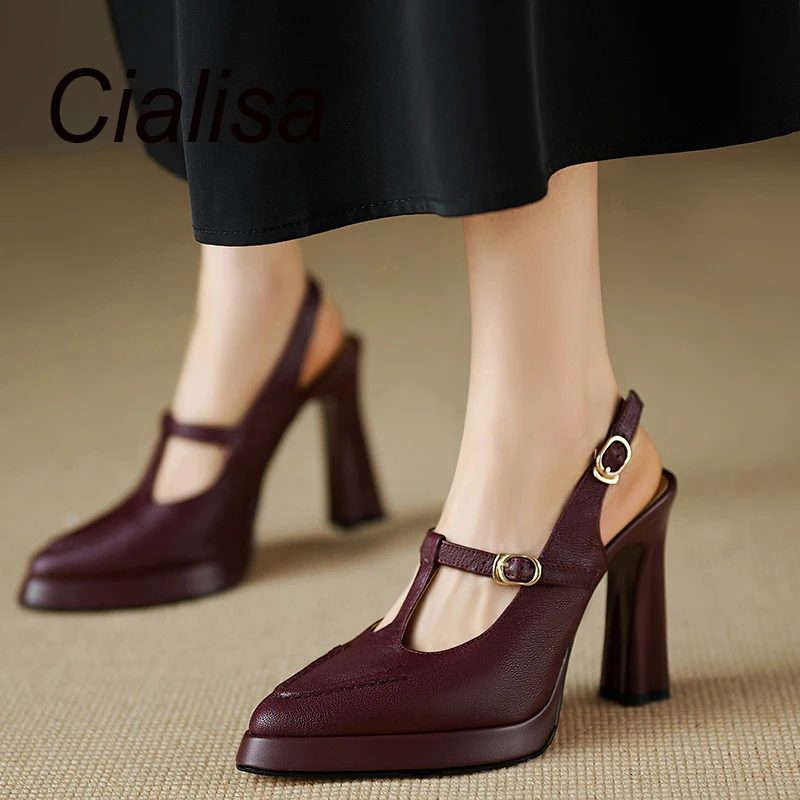 Cialisa Fashion High Heel Shoes Genuine Leather Pointed Toe Women Sandals Summer Party Dress Elegant Handmade Lady Sandal 2023
Cialisa Fashion High Heel Shoes Genuine Leather Pointed Toe Women Sandals Summer Party Dress Elegant Handmade Lady Sandal 2023