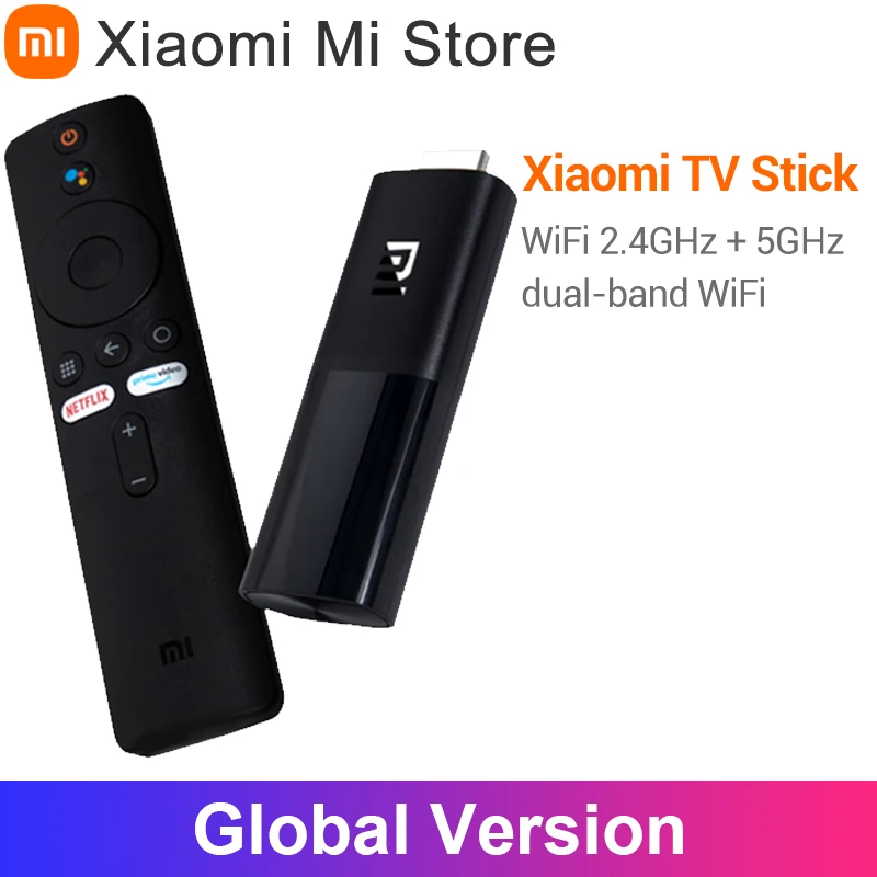 Глобальная версия Xiaomi Mi TV Stick Quad Core HDR 1 ГБ ОЗУ 8 Гб ПЗУ Bluetooth-совместимый Wifi Netflix Dongle