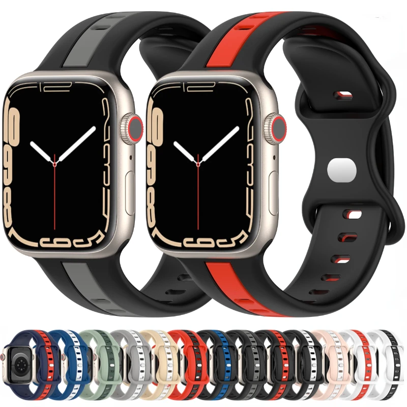 Silicone Strap For Apple Watch Ultra Band 49mm 45mm 41mm 44mm 40mm 42mm Sport Bracelet Wristband iWatch Series 9 8 7 6 5 SE Belt
Silicone Strap For Apple Watch Ultra Band 49mm 45mm 41mm 44mm 40mm 42mm Sport Bracelet Wristband iWatch Series 9 8 7 6 5 SE Belt