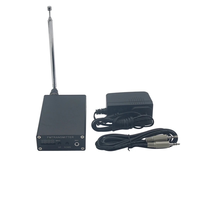 

1MW PLL Stereo FM MP3 Transmitter Mini Radio Station 87-109Mhz W/ Power Adapter Antenna Shield Wire (EU Plug)