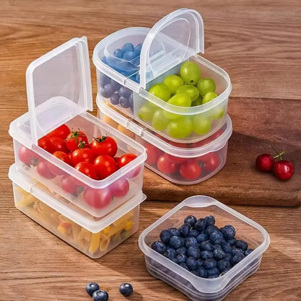 

Sealed Food Container Stackable Fridge Organizer with Two Compartments for Picnic Salad Storage Transparent Food for Kitchen