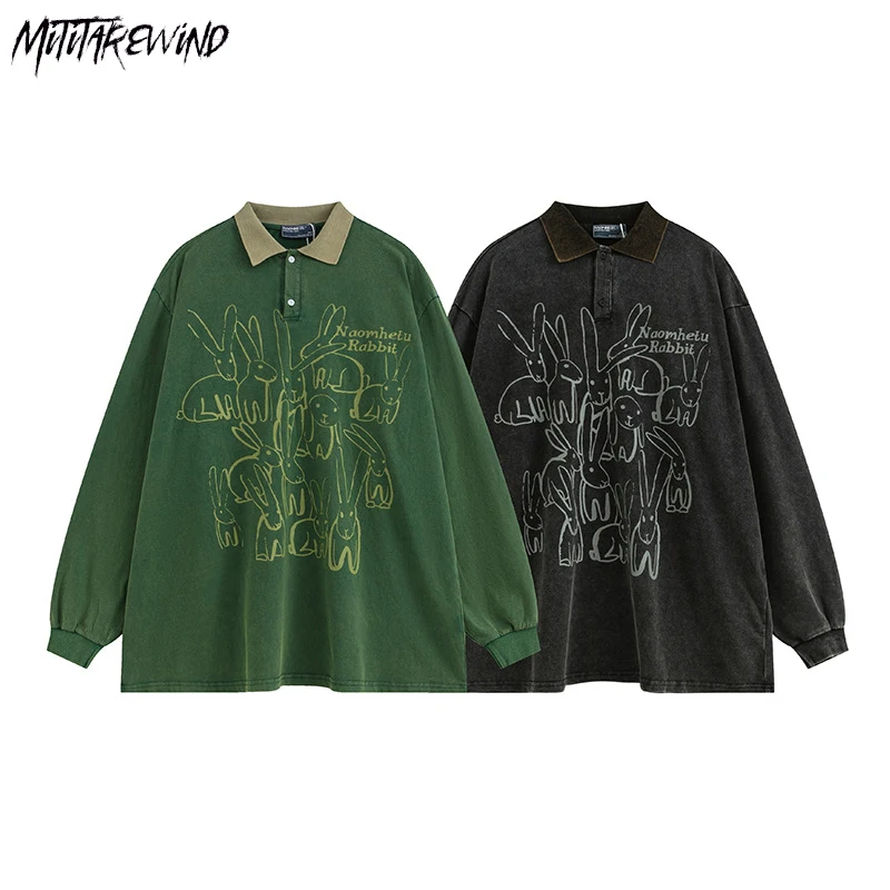 Fashion Cartoon Print Button Polo Collar Sweatshirts Couple Harajuku Vintage Hoodies Oversized Loose Casual Streetwear Y2K Tops
Fashion Cartoon Print Button Polo Collar Sweatshirts Couple Harajuku Vintage Hoodies Oversized Loose Casual Streetwear Y2K Tops