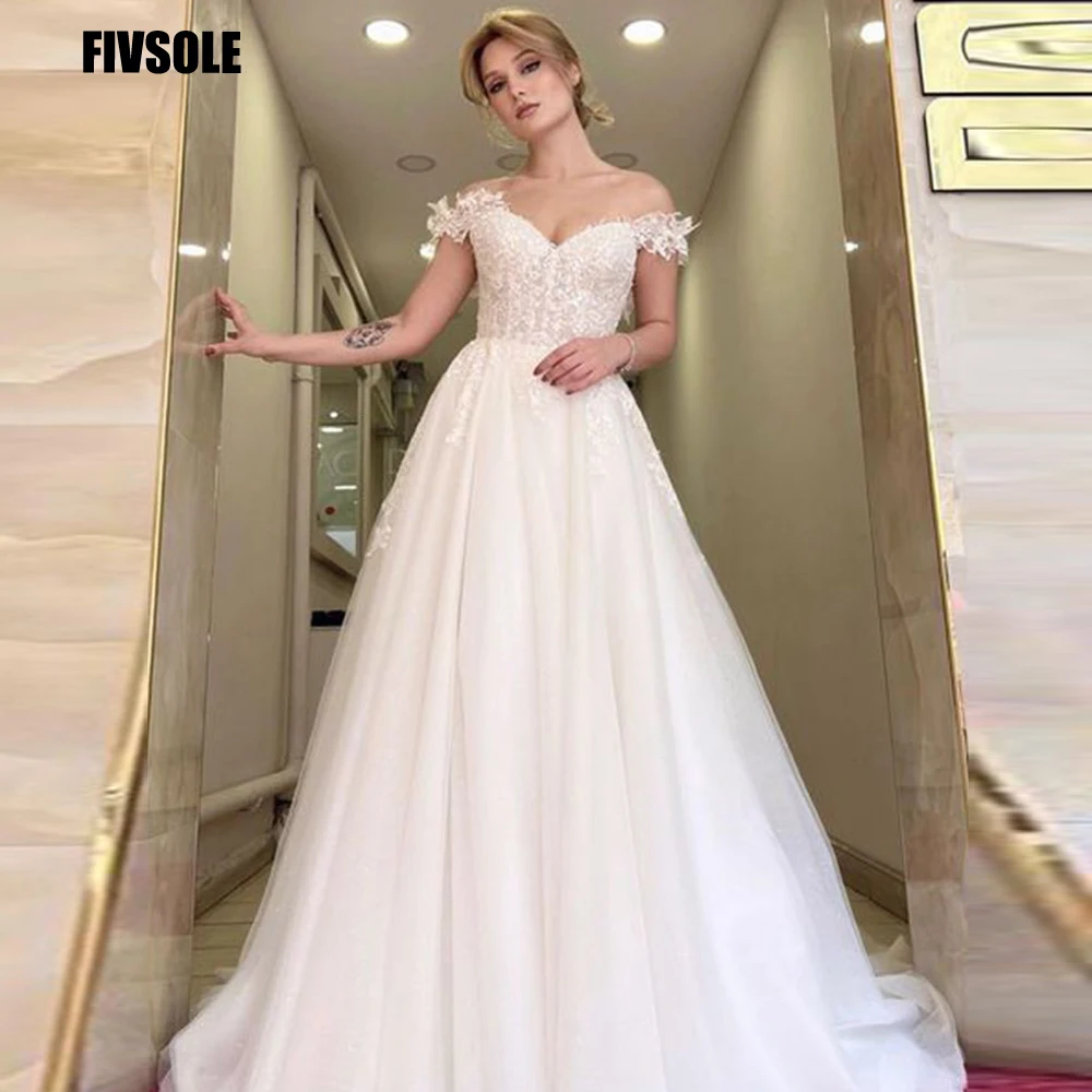 Fivsole Boho Wedding Dresses Off The Shoulder Lace Appliques A-Line Wedding Gown Sweetheart Long Bridal Gowns Vestido De Noiva
Fivsole Boho Wedding Dresses Off The Shoulder Lace Appliques A-Line Wedding Gown Sweetheart Long Bridal Gowns Vestido De Noiva