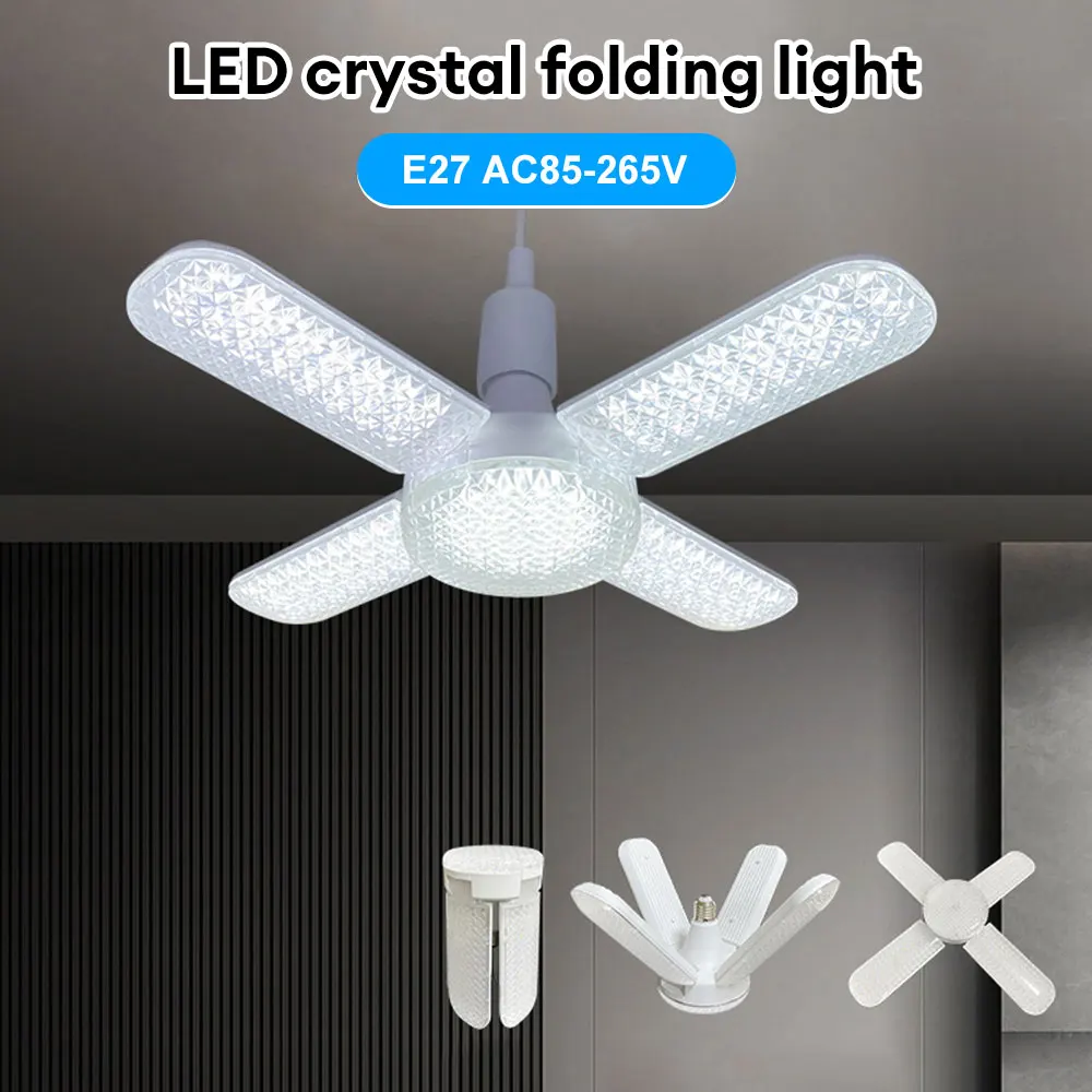 

LED Bulb Fan Blade Foldable E27 LED Lamp AC86-265V 45W 60W LED Light Bulbs Home Ceiling Lamp Warehouse Garage Light