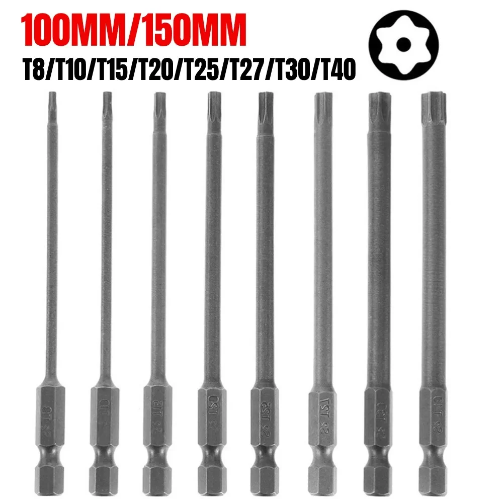 1/4 Inch Hex Magnetic Torx Screwdriver Bit 100mm 150mm T8/T10/T15/T20/T25/T27/T30/T40 Alloy Steel Electric Screwdriver Bits
1/4 Inch Hex Magnetic Torx Screwdriver Bit 100mm 150mm T8/T10/T15/T20/T25/T27/T30/T40 Alloy Steel Electric Screwdriver Bits