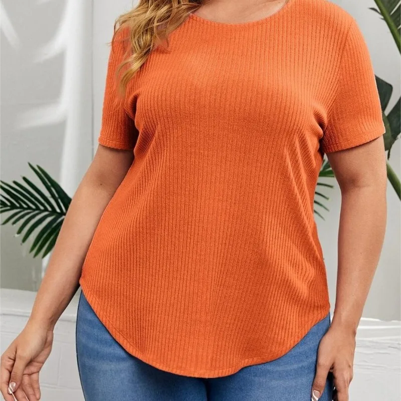 2023 Hot Selling Spring Summer New Large Women's Back Button Short Sleeve Round Neck T-shirt Casual Loose Solid Color Tops
2023 Hot Selling Spring Summer New Large Women's Back Button Short Sleeve Round Neck T-shirt Casual Loose Solid Color Tops
