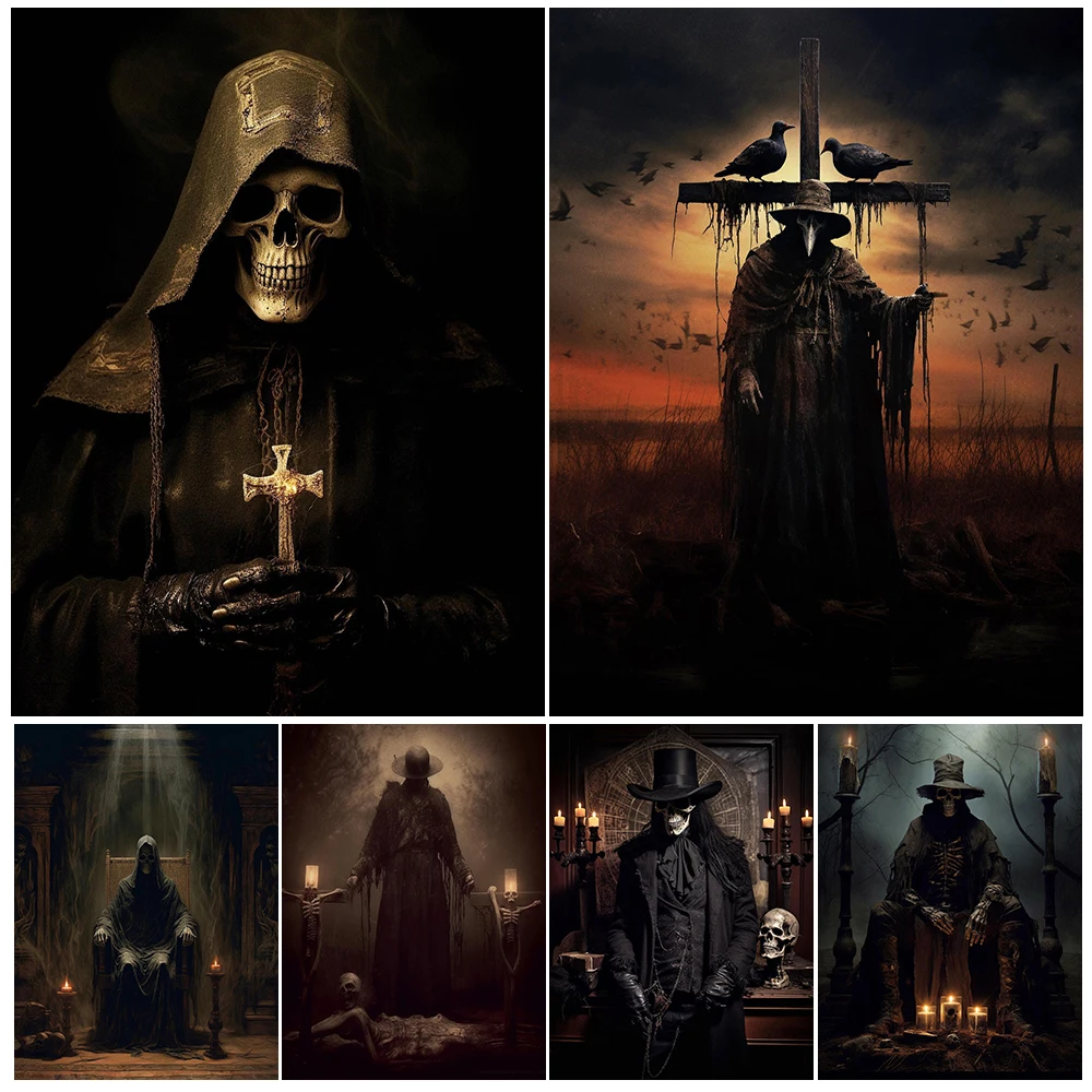 Skeleton Baron,Hunter,And Cultist Vintage Wall Art Canvas Painting Mysterious Pagan Wicca Art Poster And Print Home Decoration
Skeleton Baron,Hunter,And Cultist Vintage Wall Art Canvas Painting Mysterious Pagan Wicca Art Poster And Print Home Decoration