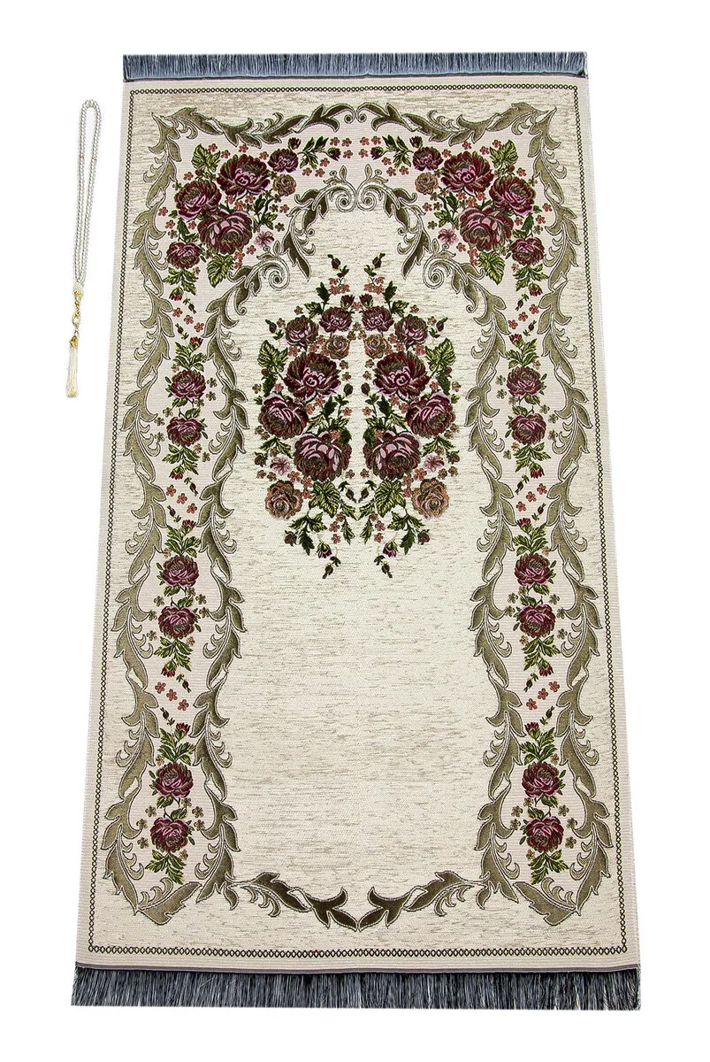 Luxurious Gülce Chenille Prayer Rug Cream Rosary with Gift Muslim Islam Sheet Prayer Mat Holy Quraan Islamic Mats
Luxurious Gülce Chenille Prayer Rug Cream Rosary with Gift Muslim Islam Sheet Prayer Mat Holy Quraan Islamic Mats