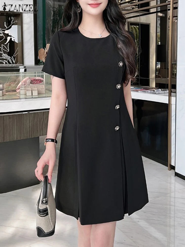 Fashion Summer Dress ZANZEA Women Elegant Party Sundress Short Sleeve Solid Knee-length Robe Casual Solid OL Work Vestidos 2024
Fashion Summer Dress ZANZEA Women Elegant Party Sundress Short Sleeve Solid Knee-length Robe Casual Solid OL Work Vestidos 2024