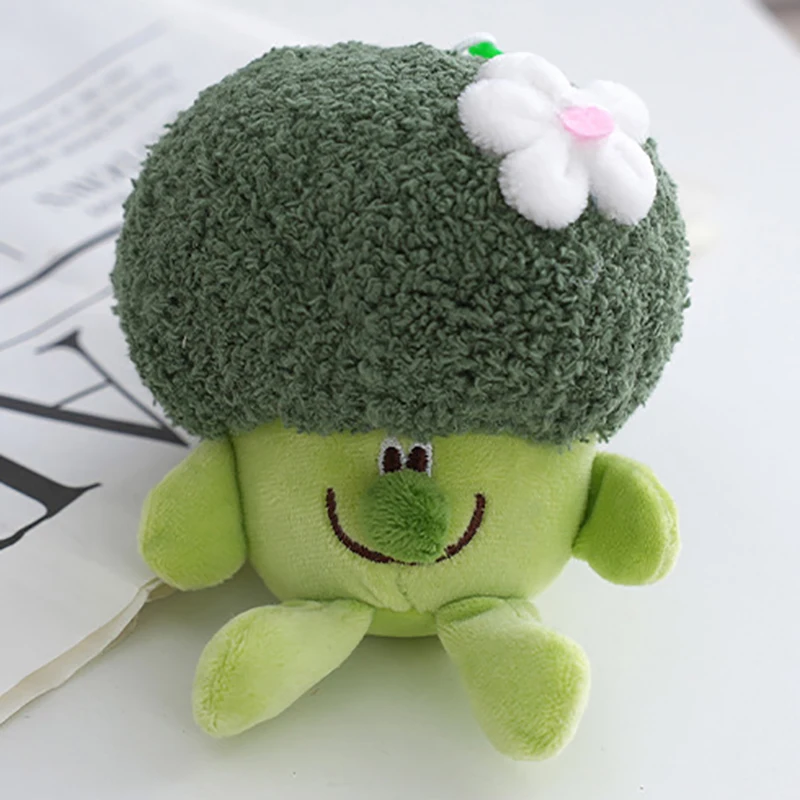 

Cartoon Vegetable Doll Keychains For Bag Accessories Winter Cute Plush Keychains For Women Green Broccoli Doll Keyring