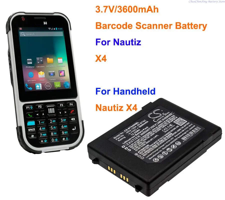 Cameron Sino 3600mAh Barcode Scanner Battery 60-BTSC, NX4-1004 for Nautiz X4, For Nautiz Nautiz X4
Cameron Sino 3600mAh Barcode Scanner Battery 60-BTSC, NX4-1004 for Nautiz X4, For Nautiz Nautiz X4
