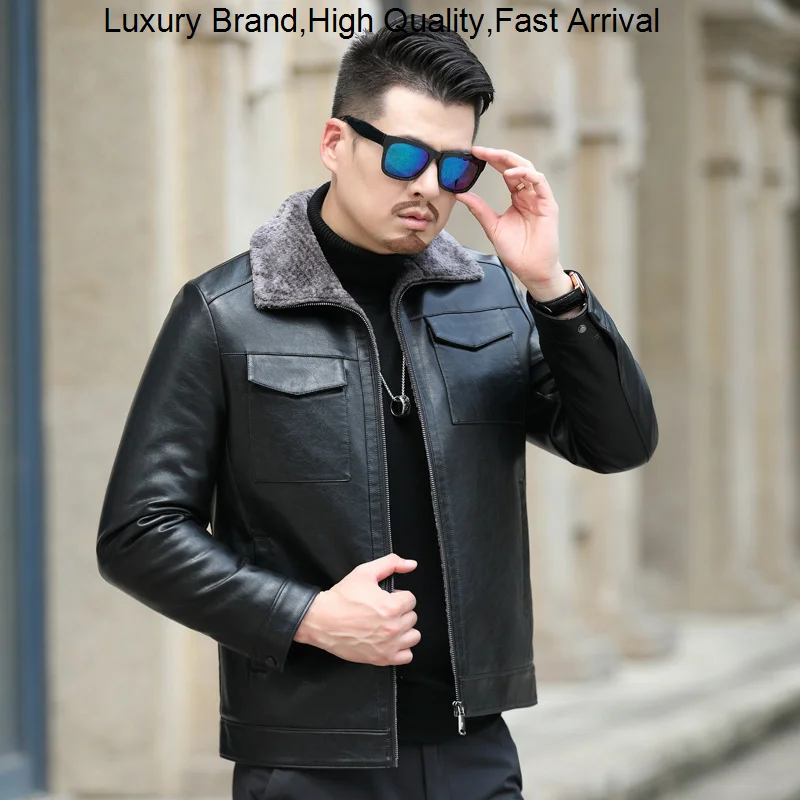 Winter New Men Clothing Wool Sheep Leather Sheepskin Meth Long Sleeve Button Casual Slim Fit Casacas Coat Office Business Jacket
Winter New Men Clothing Wool Sheep Leather Sheepskin Meth Long Sleeve Button Casual Slim Fit Casacas Coat Office Business Jacket
