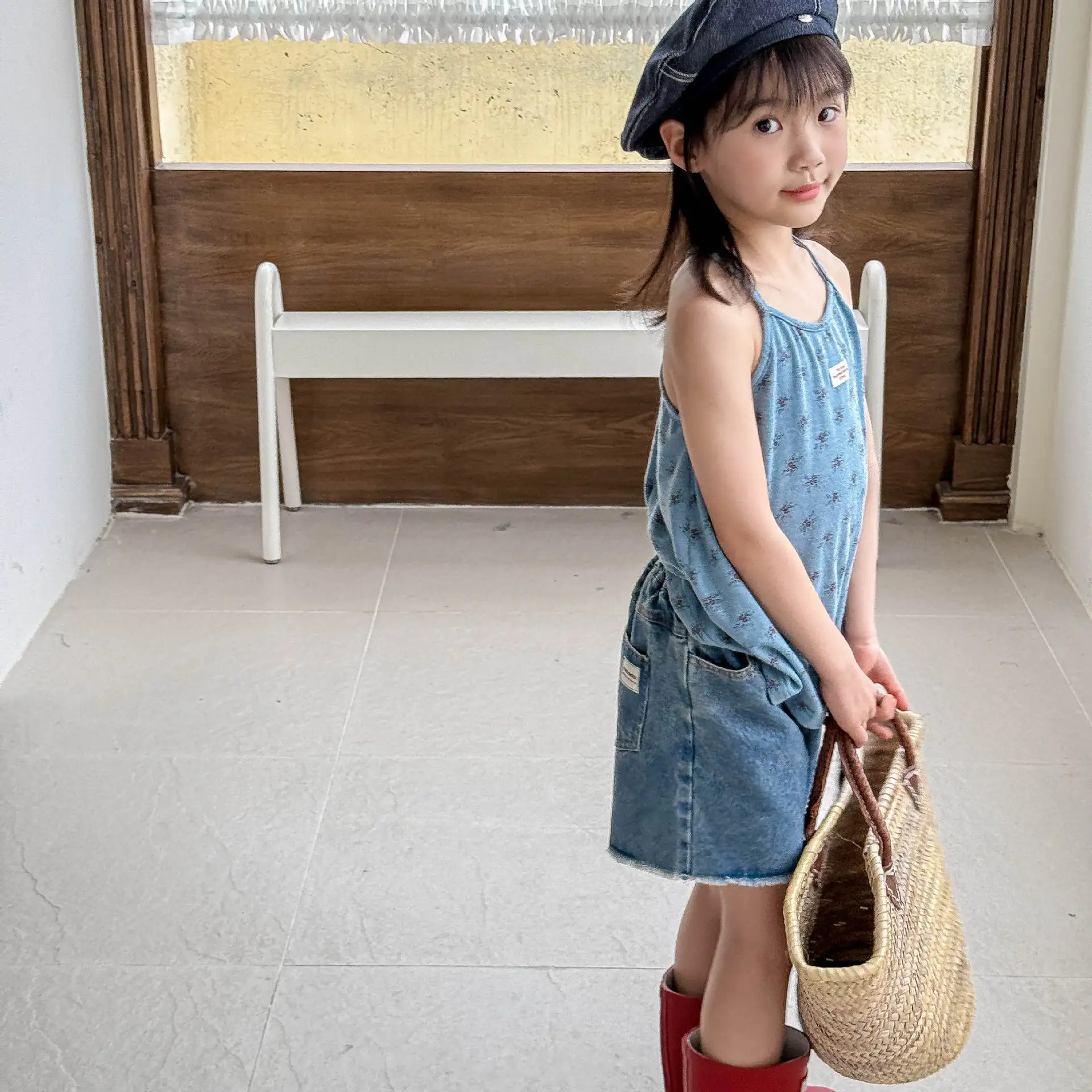 2025 Summer New Girls Denim Shorts Children Casual Pants Loose Boys Jeans Solid Color Baby Shorts Kids Clothes 16 Sb475aa41ec1347b99f504483805797d2v