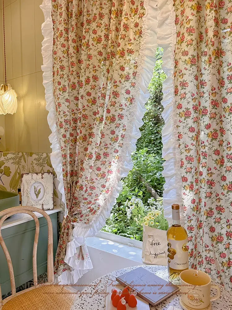 American Ruffled Edge Curtains, Lace French Countryside Style Printed Rose Bedrooms, Ins Style Bay Windows, Screen Curtains,
American Ruffled Edge Curtains, Lace French Countryside Style Printed Rose Bedrooms, Ins Style Bay Windows, Screen Curtains,