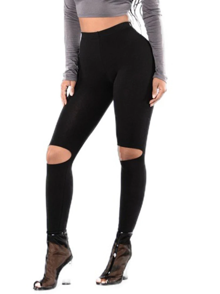 Ripped Pants Hole Solid Black High Waist Stretch Sexy Leggings Women Casual Trousers Hollow Push Up Leggins Elasticity
Ripped Pants Hole Solid Black High Waist Stretch Sexy Leggings Women Casual Trousers Hollow Push Up Leggins Elasticity