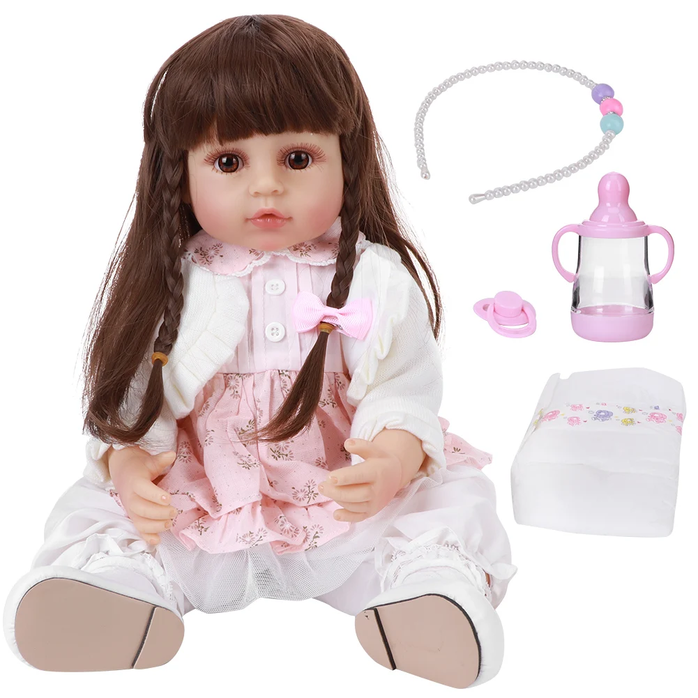 55cm Full Body Silicone Baby Doll Simulation Long Hair Girl Doll Kids Toy Birthday Gift For Children
55cm Full Body Silicone Baby Doll Simulation Long Hair Girl Doll Kids Toy Birthday Gift For Children