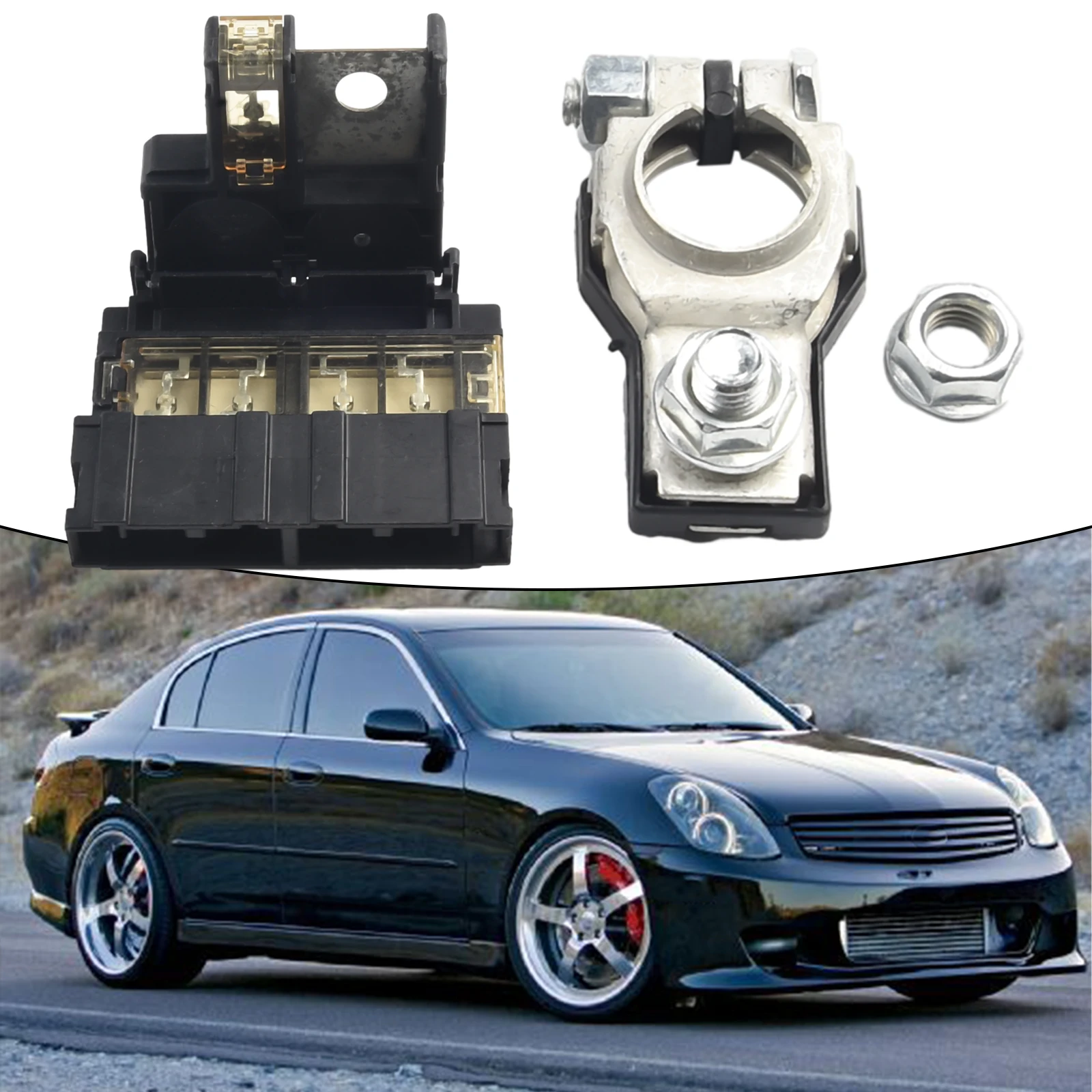For Nissan For Infiniti G35 Battery Fuse 24380-79913 24380-BB50A Black Connector For Nissan Infiniti High Quality
For Nissan For Infiniti G35 Battery Fuse 24380-79913 24380-BB50A Black Connector For Nissan Infiniti High Quality