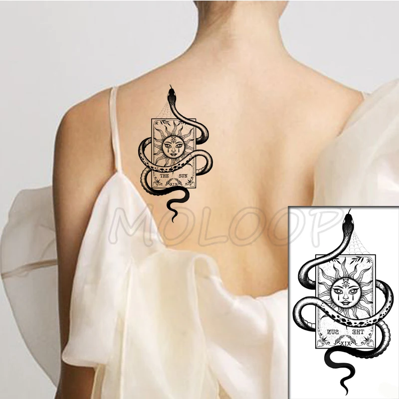 Tattoo Sticker Black Snake Totem The Sun Letter Eyes Face Playing Cards Body Art Waterproof Temporary Fake Tatto for Women Men
Tattoo Sticker Black Snake Totem The Sun Letter Eyes Face Playing Cards Body Art Waterproof Temporary Fake Tatto for Women Men