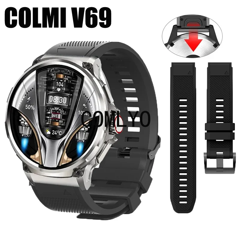 Ремешок для смарт-часов COLMI V69, быстросъемный силиконовый мягкий браслет для мужчин и женщин, уличный браслет
Ремешок для смарт-часов COLMI V69, быстросъемный силиконовый мягкий браслет для мужчин и женщин, уличный браслет