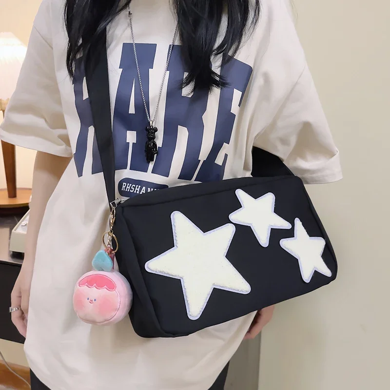 Nylon Cloth Women Shoulder Bags Original Star Decoration Kawaii Cartoon Pendant Ladies Shopper Bag Unique Female Crossbody Bags
Nylon Cloth Women Shoulder Bags Original Star Decoration Kawaii Cartoon Pendant Ladies Shopper Bag Unique Female Crossbody Bags