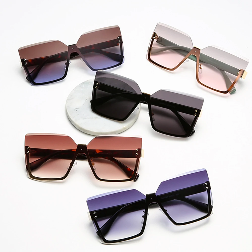 Oversized Sunglasses One-Piece Lens Half Metal Frame Decorative Glasses Anti-Glare UV400 Sun Protection Gradient/Solid Lens FS99
Oversized Sunglasses One-Piece Lens Half Metal Frame Decorative Glasses Anti-Glare UV400 Sun Protection Gradient/Solid Lens FS99