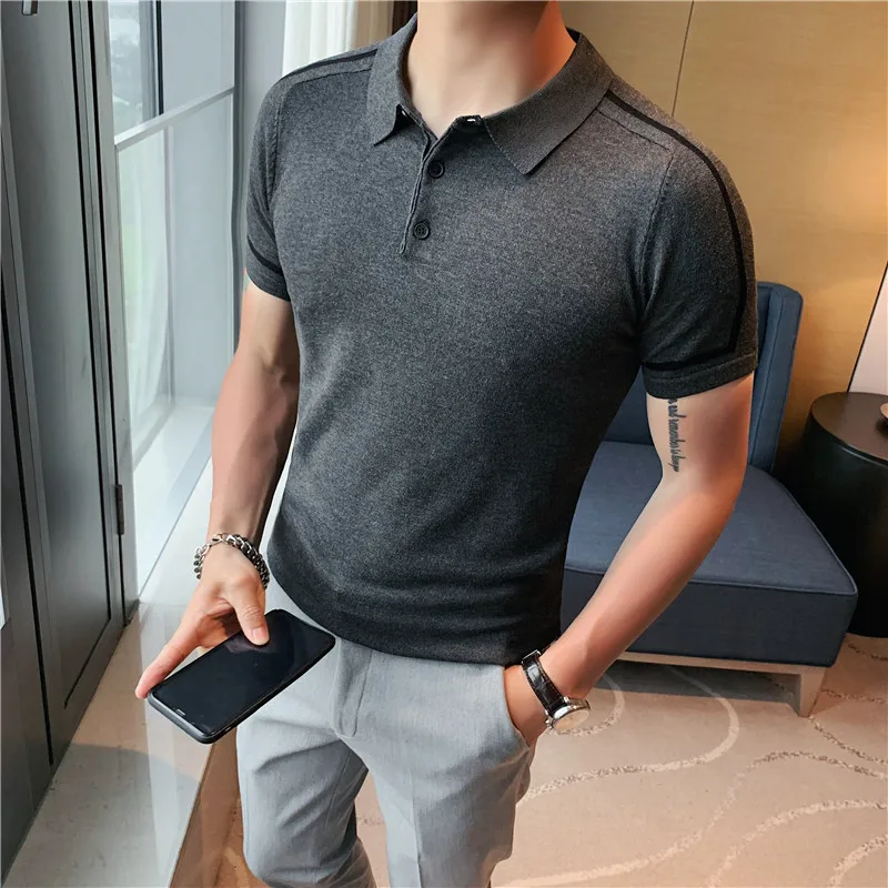 2022 summer men's fashion color-blocking stripes slim-fit stretch knitted ice silk POLO shirt men's short-sleeved POLO shirt
2022 summer men's fashion color-blocking stripes slim-fit stretch knitted ice silk POLO shirt men's short-sleeved POLO shirt