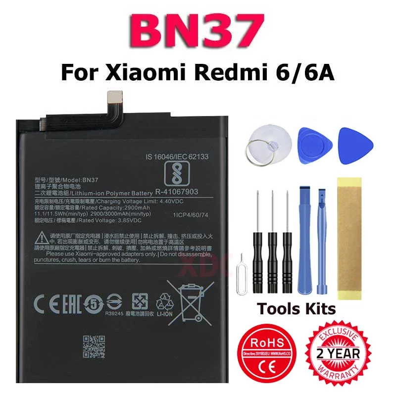 High Quality BN37 Phone Battery For Xiaomi Mi Redmi6 6A Redrice 6 + Free Tools Shipping
High Quality BN37 Phone Battery For Xiaomi Mi Redmi6 6A Redrice 6 + Free Tools Shipping