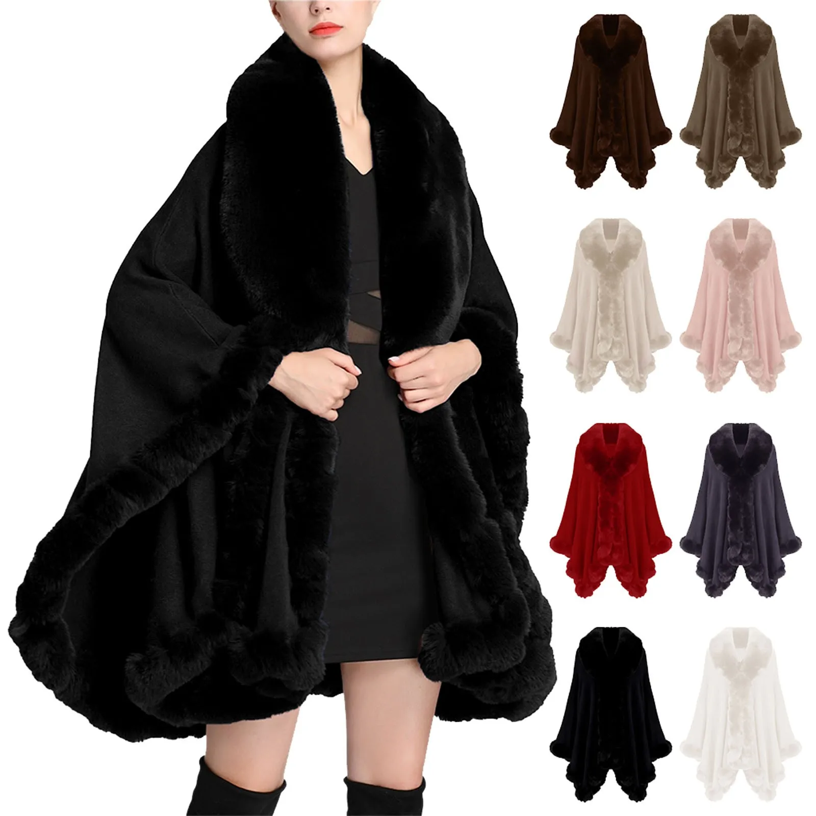 Women's Luxurious Fashionable Warm Cape Shawl Jacket Suitable For Spring Autumn And Winter White Faux Coat Cape Shawl
Women's Luxurious Fashionable Warm Cape Shawl Jacket Suitable For Spring Autumn And Winter White Faux Coat Cape Shawl