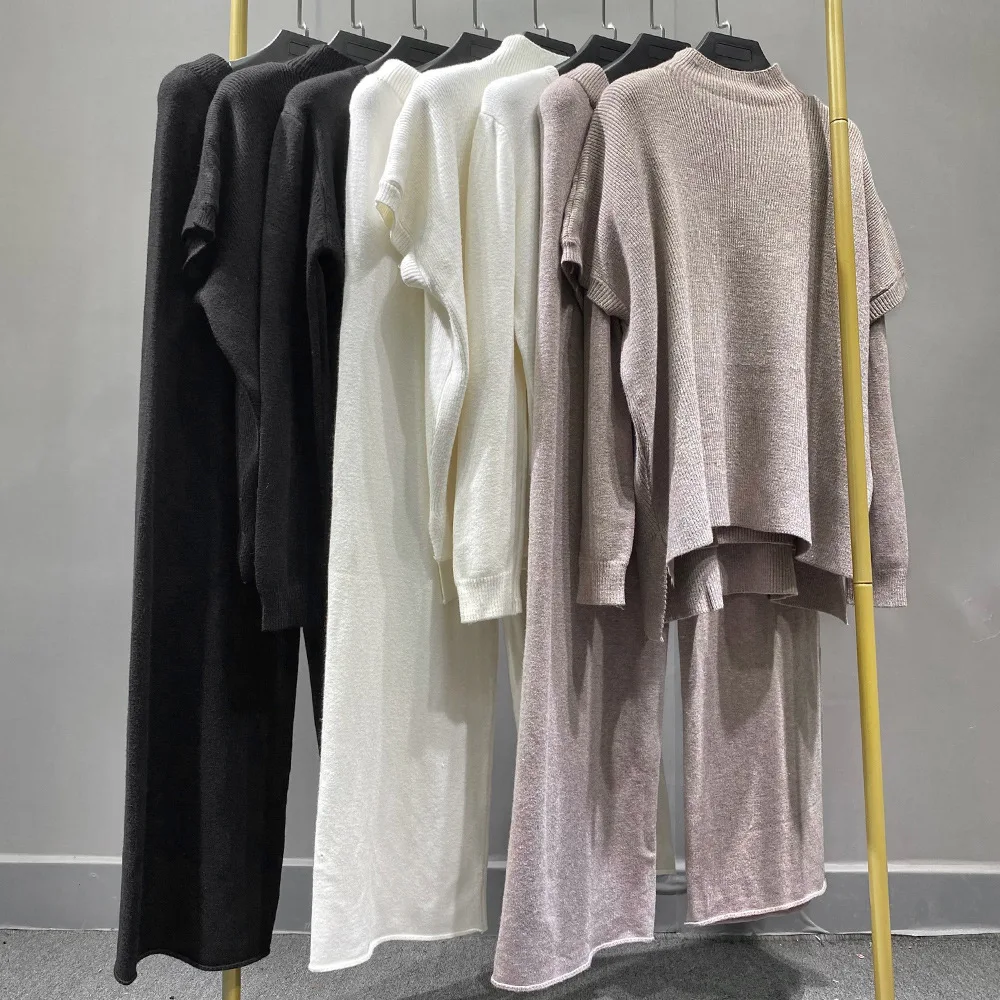 New 2022 european Autumn Winter Fashion Casual 2 Piece Pant Outfits vintage sweater loose wide Leg Pants
New 2022 european Autumn Winter Fashion Casual 2 Piece Pant Outfits vintage sweater loose wide Leg Pants